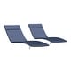 preview thumbnail 59 of 79, Salem Outdoor Cushion Set for Chaise Lounge - Cushions only (Set of 2) by Christopher Knight Home. - 79.25"L x 27.50"W x 1.50"H Navy