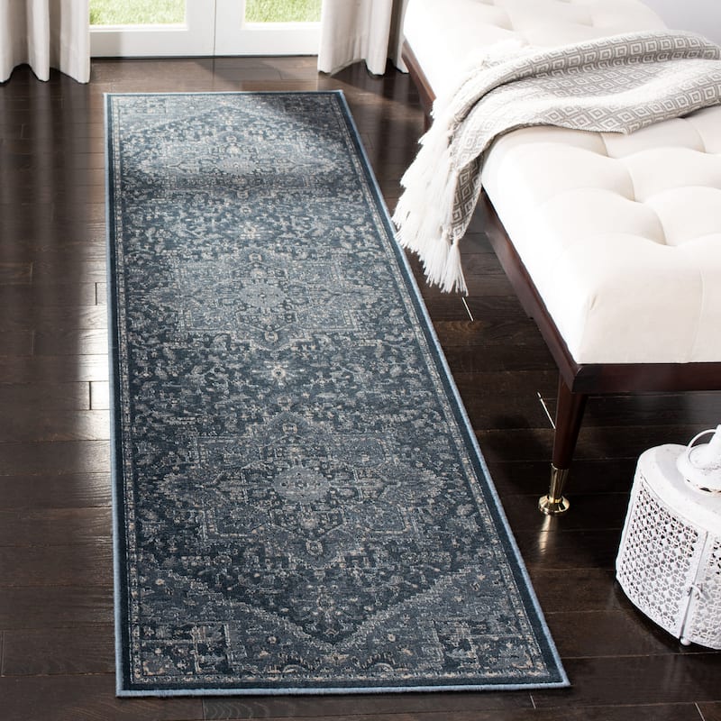 SAFAVIEH Vintage Mandy Oriental Medallion Rug - 2'2" x 8' Runner - Light Blue/Dark Blue