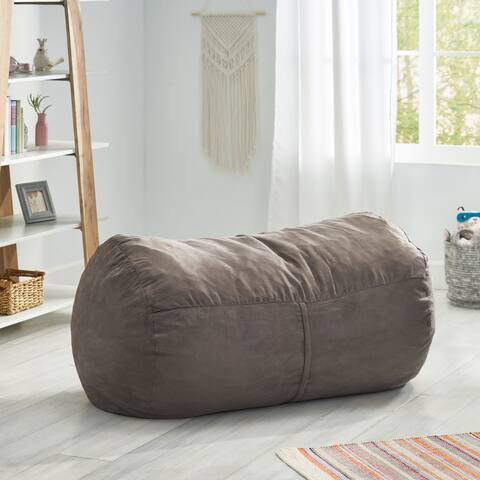 Delilah Traditional 4 Foot Suede Bean Bag Chair by Christopher Knight Home