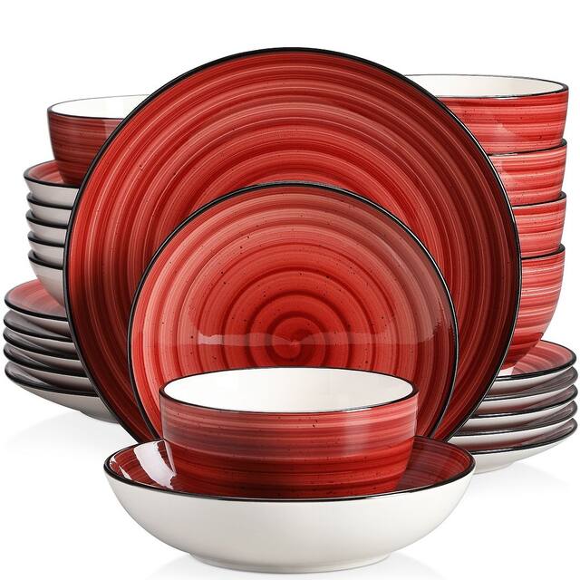 vancasso Bonbon 24-Piece Dinnerware Set (Service for 6) - Red