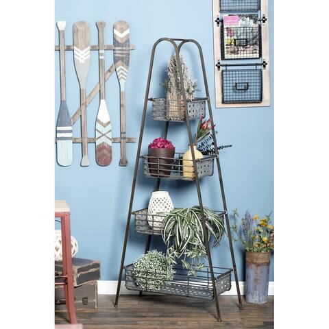 Black Iron Farmhouse Storage Cart 65 x 29 x 13 - 29 x 13 x 65