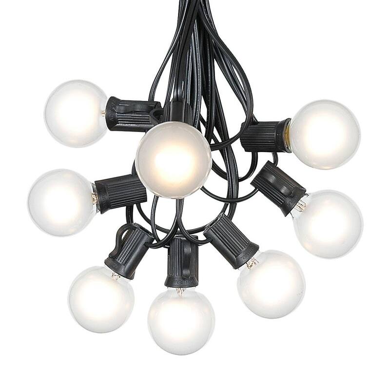 25 Foot G40 Outdoor Globe Patio String Lights - Set of 25 G40 Globe Bulbs - White