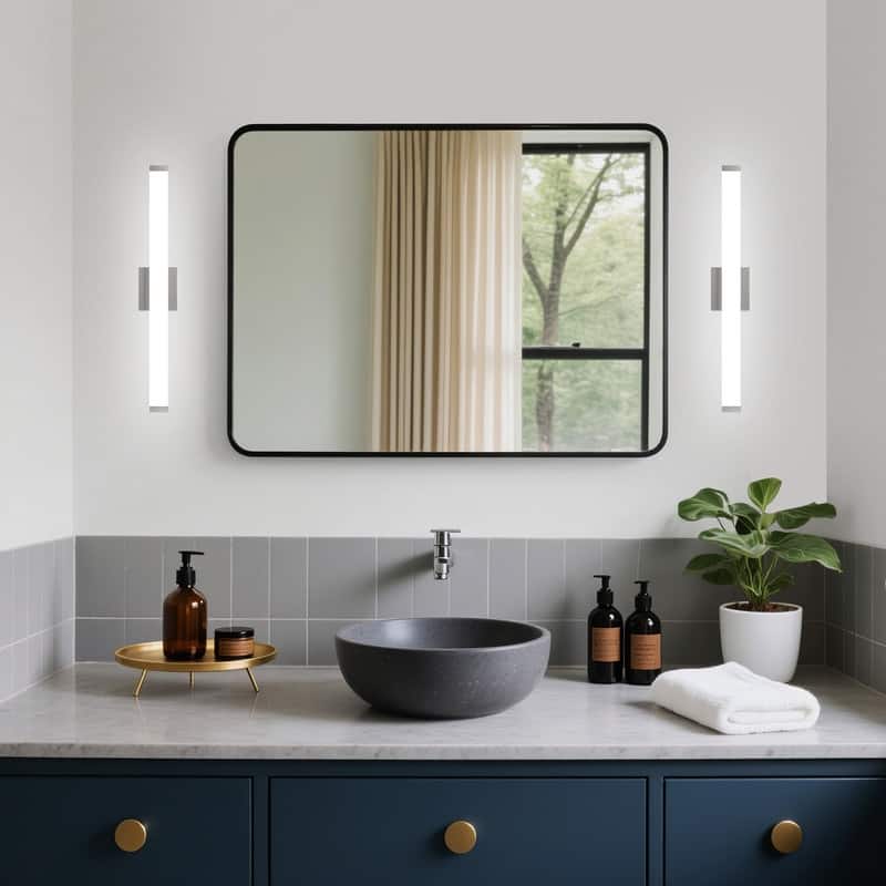 Dimmable LED Bath Bar, Modern Square Bathroom Vanity Light For Mirror