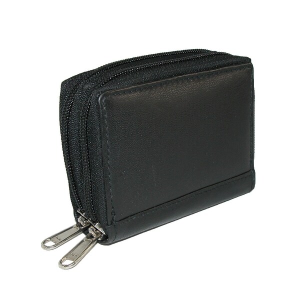 CTM® Men's Lambskin Leather Fan Card Case - One size