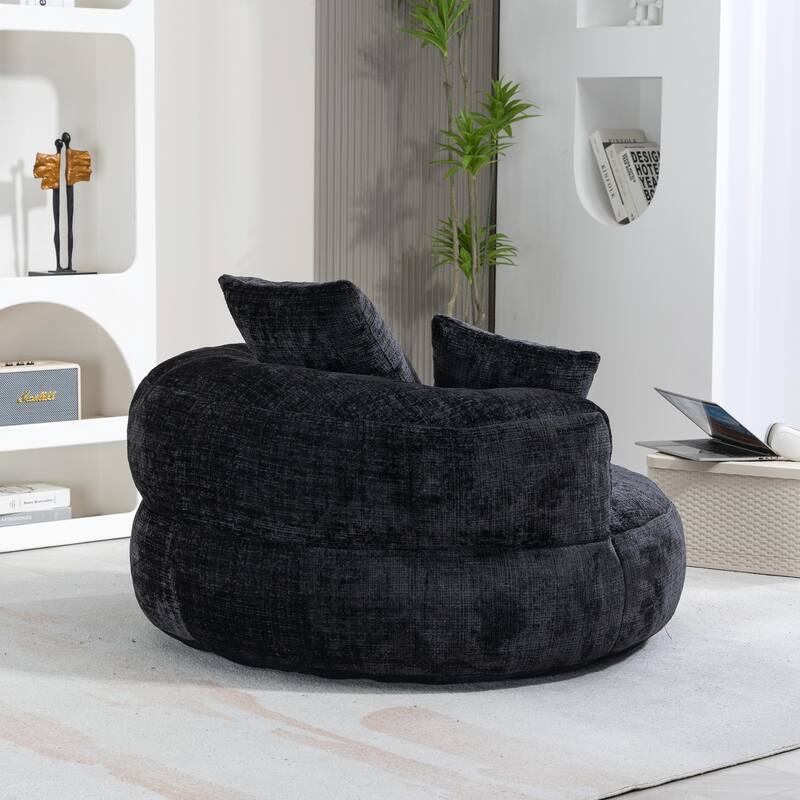 Durable Lazy Sofa Comfort Lounger, High Back Bean Bag Couch with 3 Pillows