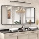 preview thumbnail 50 of 141, Apmir Metal Frame Tempered Glass Bathroom Vanity Mirror for Wall, Cloakroom, Bedroom 72" x 32" - Black