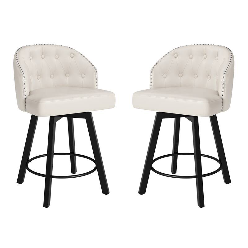 26" Swivel Counter Height Bar Stools Upholstered Counter Stools - 26" H