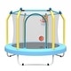 preview thumbnail 12 of 23, 55-inch Trampoline for Kids Indoor & Outdoor Small Toddler Trampoline with Basketball Hoop Blue