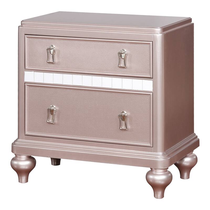 Gibson Clarita Glam Wood 2-Drawer Nightstand by Silver Orchid