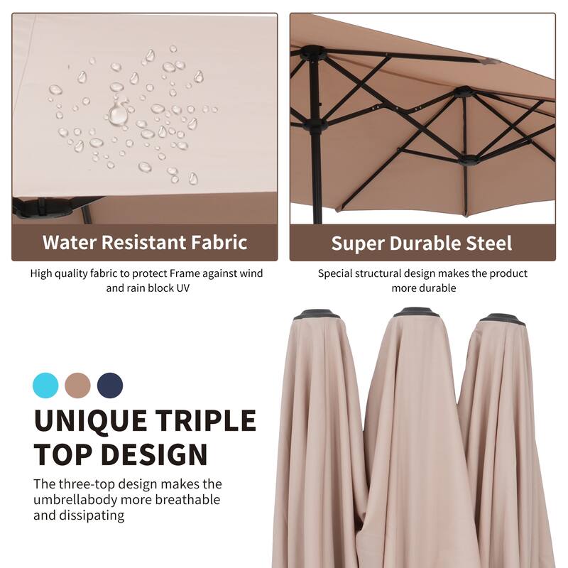 Autlaycil 13 ft Patio Umbrella with Crank For Outdoor Umbrella Base Included