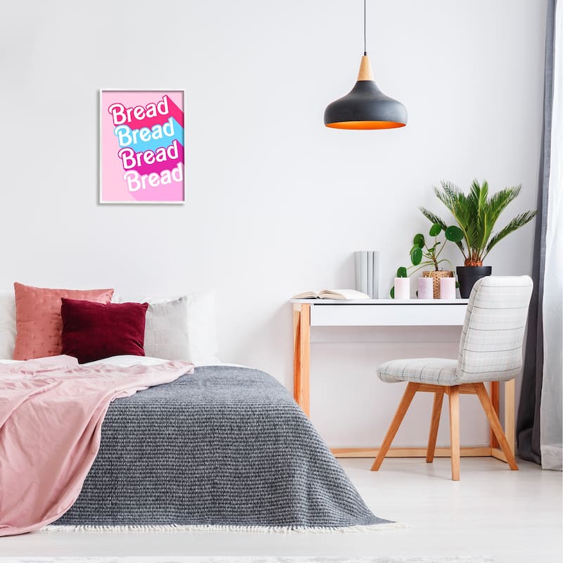 Stupell Glam Bread Phrase Framed Giclee Art Design by Daphne Polselli