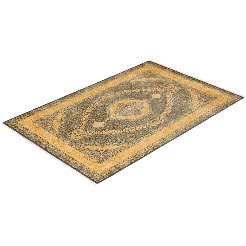 Overton Handknotted Wool Traditional Oriental Brown Area Rug - 6' x 9'