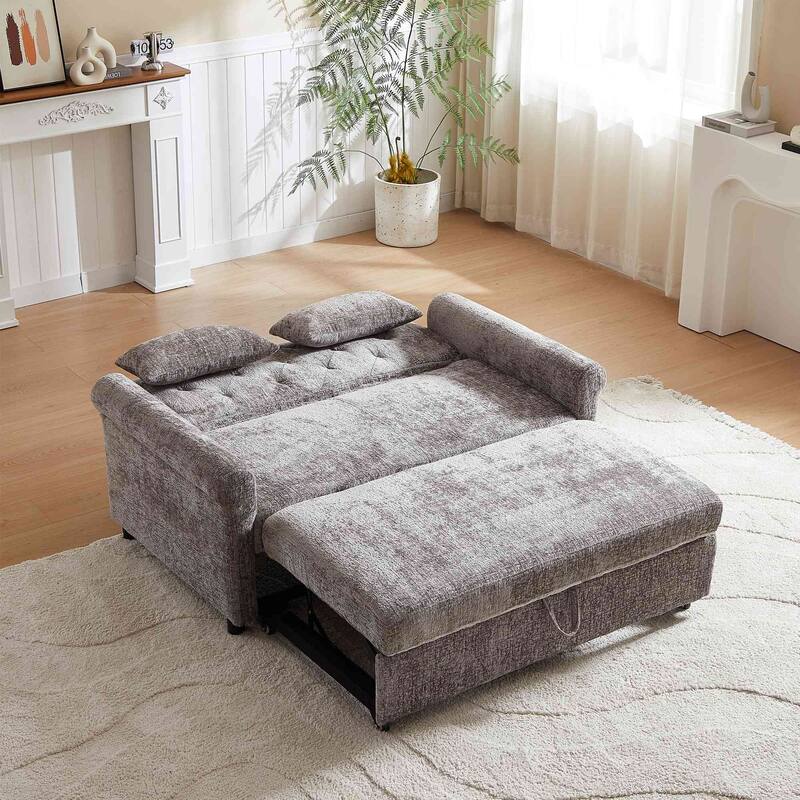 58.27 "cushioned sofa bed with adjustable backrest