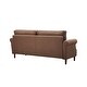 preview thumbnail 14 of 14, Eucalyptus Wood Modern Linen 3-Seat Sofa with Rolled Arms and Solid Robber Legs