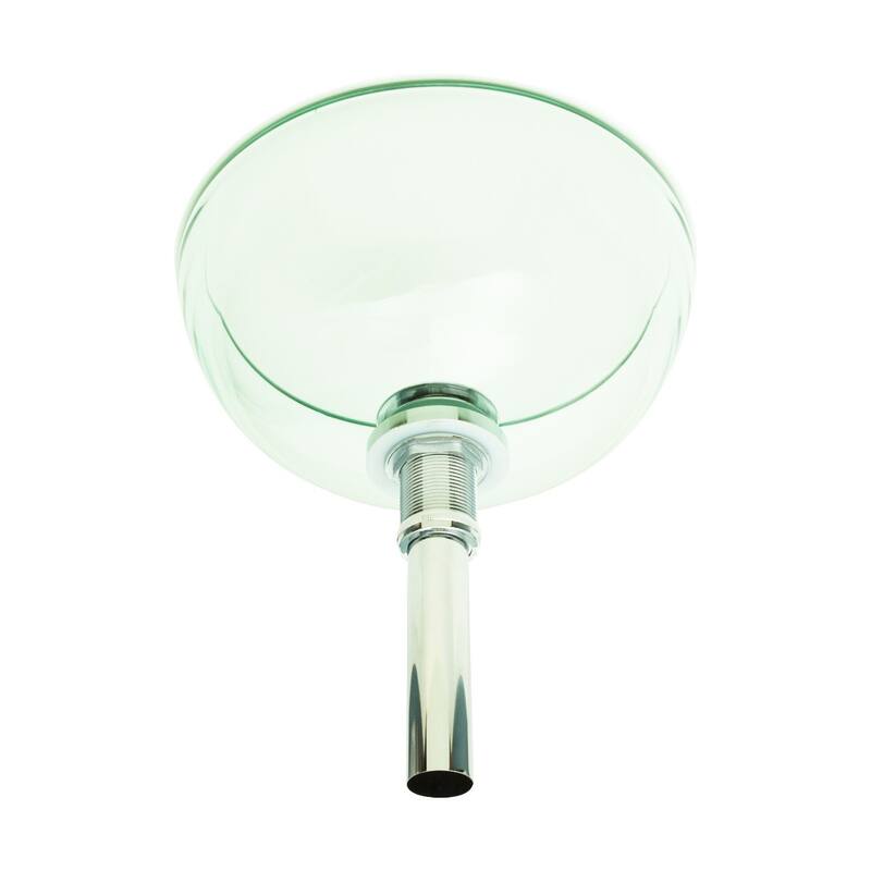 Countertop Vessel Sink 11 5/8 in. Tempered Glass Bathroom Sink with Chrome Sink Drain Renovators Supply