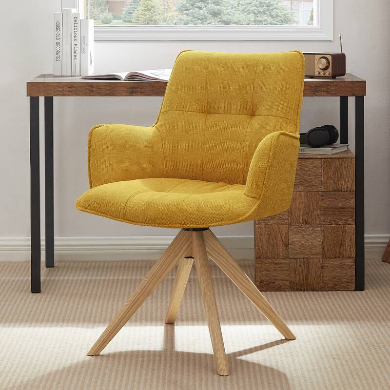 Art Leon Swivel Wood Accent Arm Chair