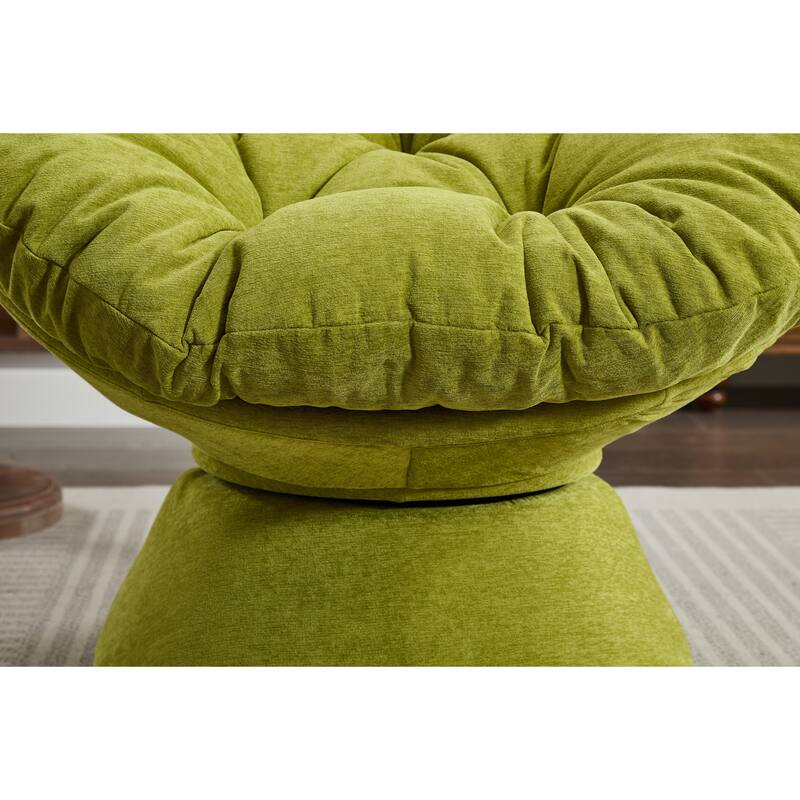 Oversized Swivel Accent Chair, 360-Degree Swivel Barrel Chair, Papasan Chair for Living Room and Bedroom Comfort