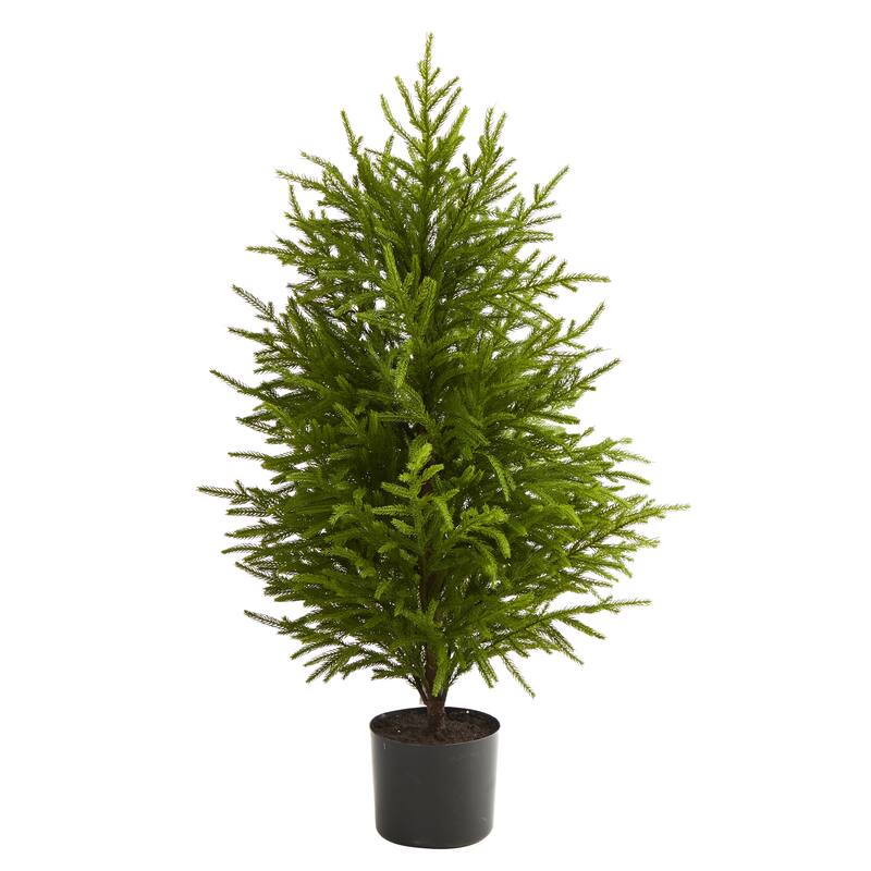 3.25” Potted Norfolk Island Pine Artificial Christmas Tree, Unlit