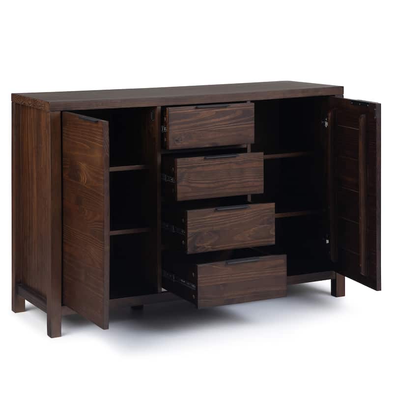 WYNDENHALL Fabian SOLID WOOD 54 inch Wide Contemporary Sideboard Buffet - 18" D x 54" W x 36" H