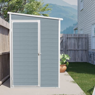 Resin Outdoor Garden Shed with Lockable Door Storage Shed, UV-Protected, Weatherproof Floor for Backyard