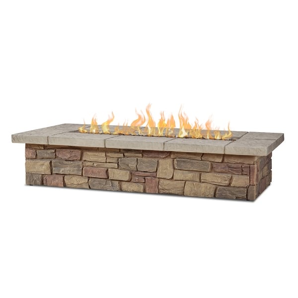 Sedona Rectangle LP Gas Fire Table with NG Conversion Kit - Overstock - 18526723