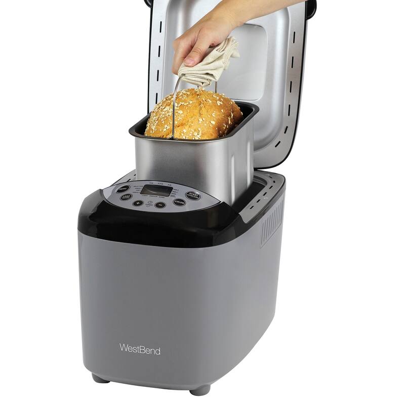 West Bend Hi-Rise Bread Maker with 12 Preset Digital Controls, 3 lb Capacity
