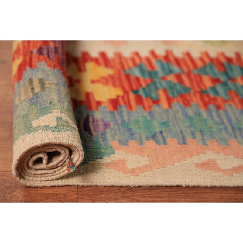 Kilim Oriental Rug Flatweave Reversible Multi-Color Wool Carpet - 10'2"x 13'4"
