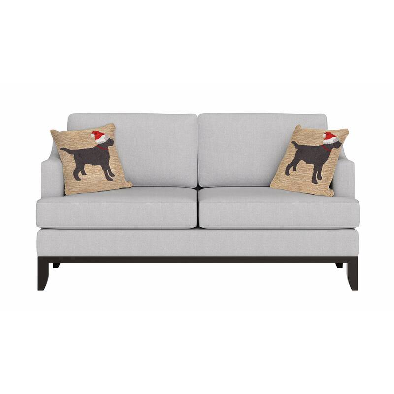 Liora Manne Frontporch Christmas Dog Indoor/Outdoor Pillow Neutral 18" Square