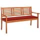 preview thumbnail 1 of 7, vidaXL 3-Seater Patio Bench with Cushion 59.1" Solid Eucalyptus Wood - 59.1" x 23.6" x 35"