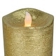 preview thumbnail 6 of 4, LED Brushed Flameless Christmas Pillar Candles - 8" - Gold Finish - Set of 3