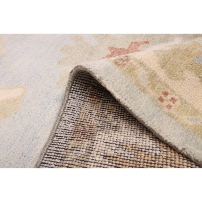 ECARPETGALLERY Hand-knotted Modern Oushak Light Blue Wool Rug - 7'11 x 9'11