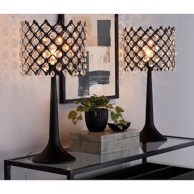Silver Orchid Josephine 24" Metal Buffet Lamp (Set of 2)