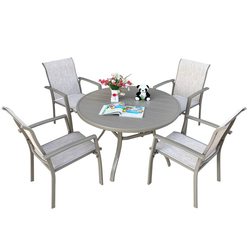 Garden Patio Chairs Set Of 2, All Weather Metal Outdoor Dining Chairs, Garden, Poolside, Black Color Frame