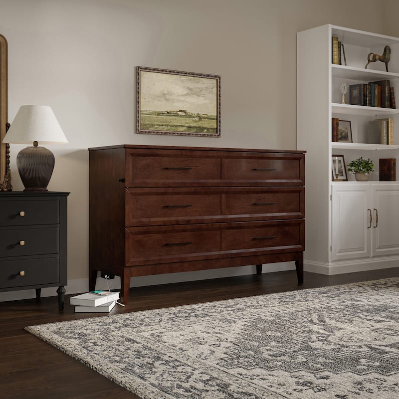 Santa Fe Murphy Bed Chest with Mattress and Built-in Charger
