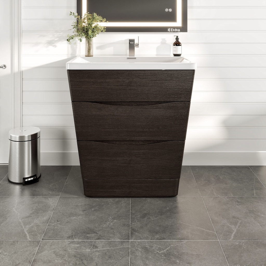 Victoria 32 in. Chestnut Bath Vanity with Integrated Acrylic Sink