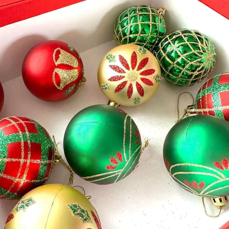 16PCS 2.36in Decorative Christmas Balls Ornaments for Xmas Tree Decor - N/A