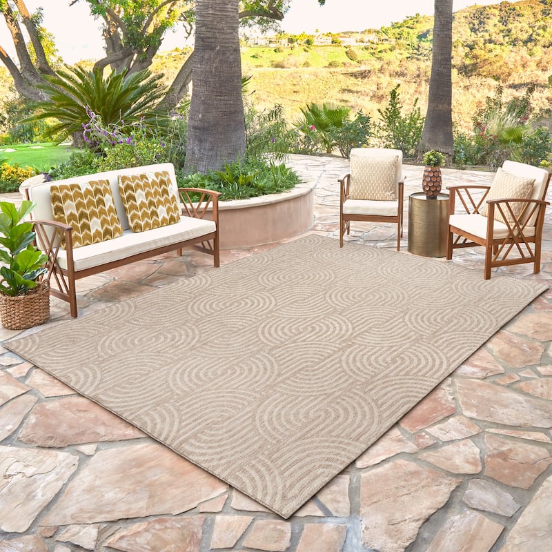 Gertmenian Savara Global Geometric Polypropylene Indoor Outdoor Performance Flatweave Area Rug Collection
