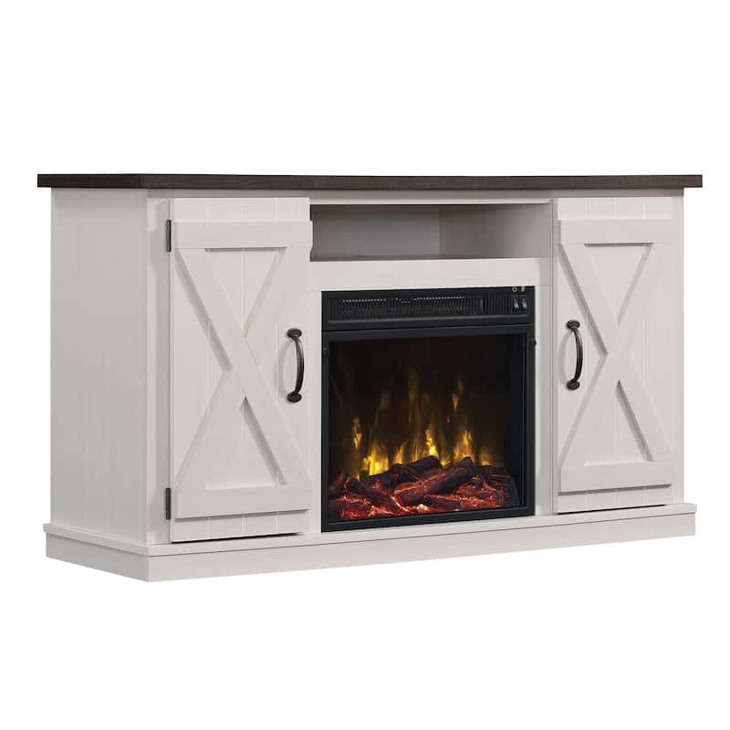 Modern Farmhouse TV Stand for TVs up to 55" with Electric Fireplace