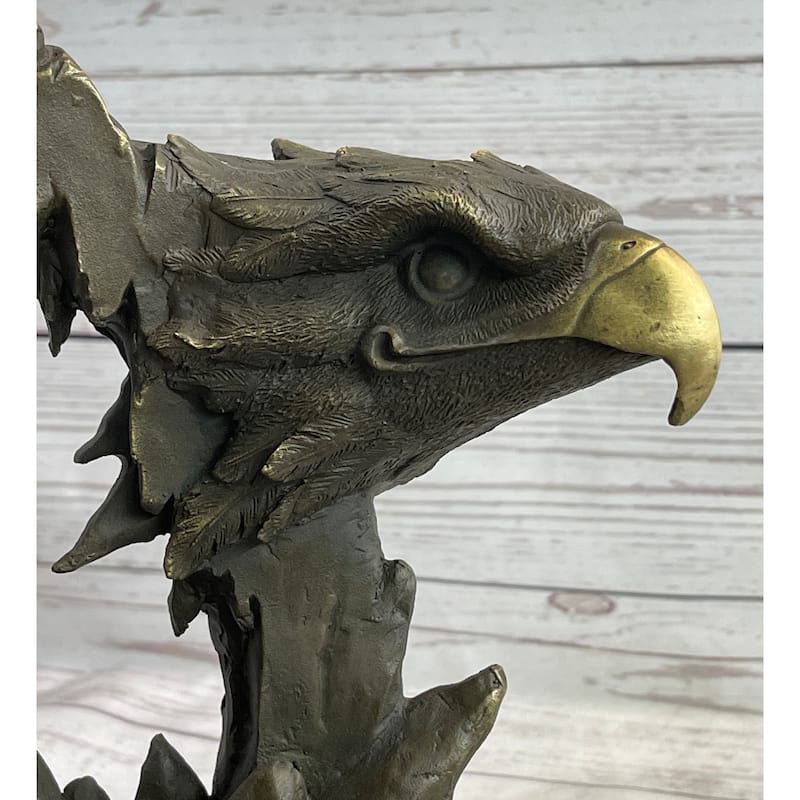 Majestic Bald Eagle Head Sculpture Bronze Statue Figurine Wildlife Bird Lover Art Decor
