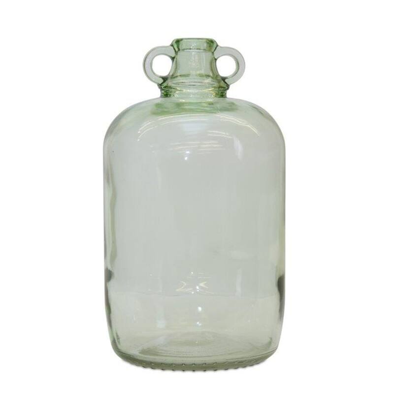 Glass Jug Vase with Handle - 12.25" - Sage Green - Set of 2