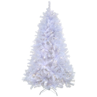 National Tree Company 6.5 ft. Pre-lit Artificial Millville White Hinged Tree with PowerConnect, 400 Warm White LED Lights-UL