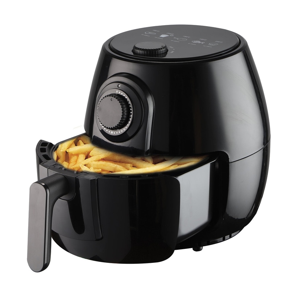  CHEFMAN Small Air Fryer Healthy Cooking, 3.6 Qt, Nonstick, User  Friendly and Dual Control Temperature, w/ 60 Minute Timer & Auto Shutoff,  Dishwasher Safe Basket, Matte Black, Cookbook Included : Home
