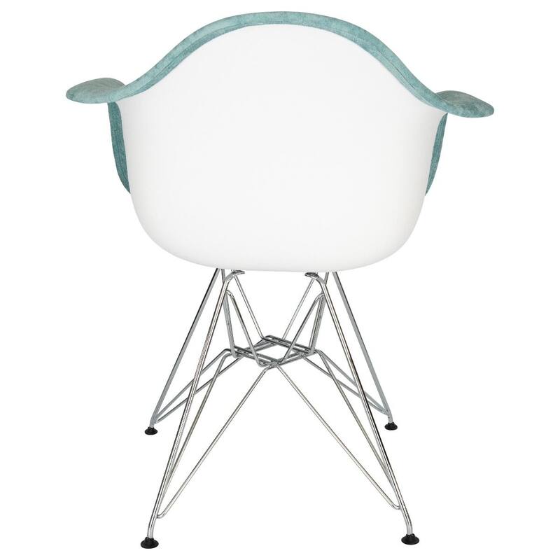 Willow Velvet Accent Armchair with Eiffel Chrome Base Set of 4 by LeisureMod