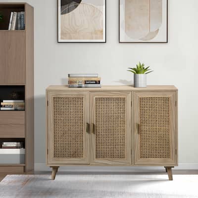 Filippo Traditional Rattan 3-Door Sideboard Cabinet by HULALA HOME