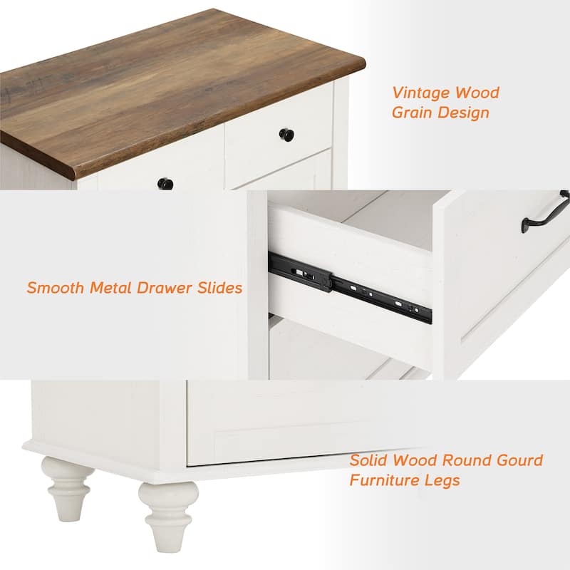 Farmhouse Baby Dresser with 5 Drawers, Wood Kid Dresser for Kids Room