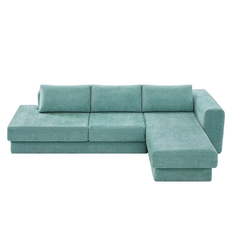 Christopher Knight Home - American Design Chenille 113" Modular Sectional Sofa with Double Layer Cushions