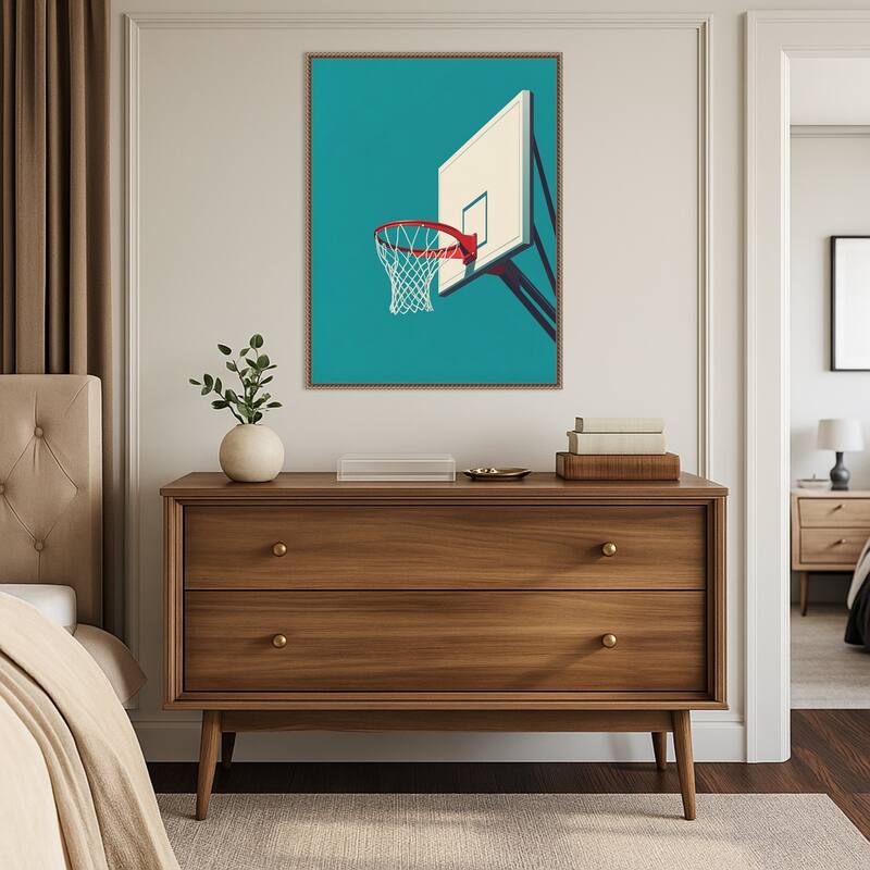 Basketball by Andreas Magnusson Framed Canvas Wall Art Print