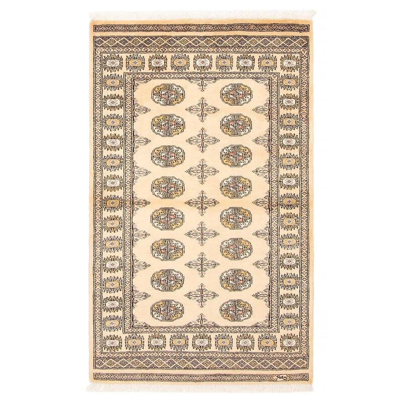 ECARPETGALLERY Hand-knotted Peshawar Bokhara Beige Wool Rug - 3'3 x 5'4 - 3'3 x 5'4 - Beige