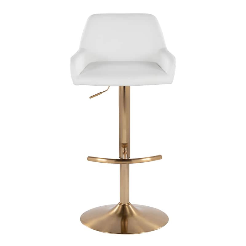 Silver Orchid Galotti Adjustable Bar Stool with Rounded T Footrest (Set of 2)