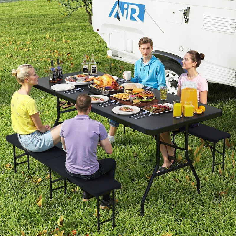 Costway 6' Folding Table Portable Plastic Indoor Outdoor Picnic Party